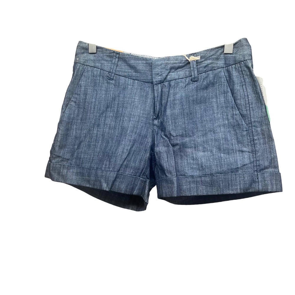 Dear John Denim Shorts Women 25 Blue NWT Cuffed Mid Rise Lightweight Chambray